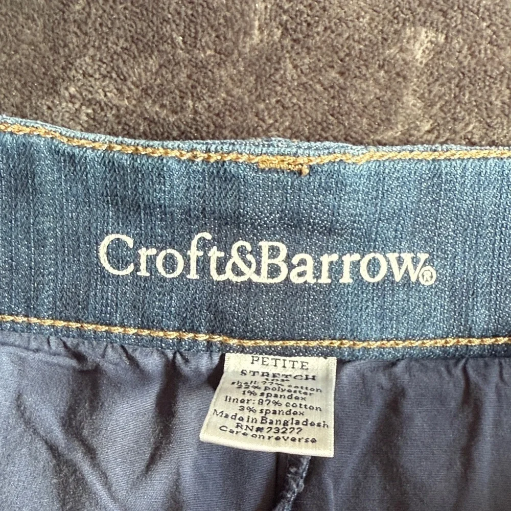 Croft & Barrow Blue Denim Mini Skort size 10P Comfort Classic Summer Fall Petite